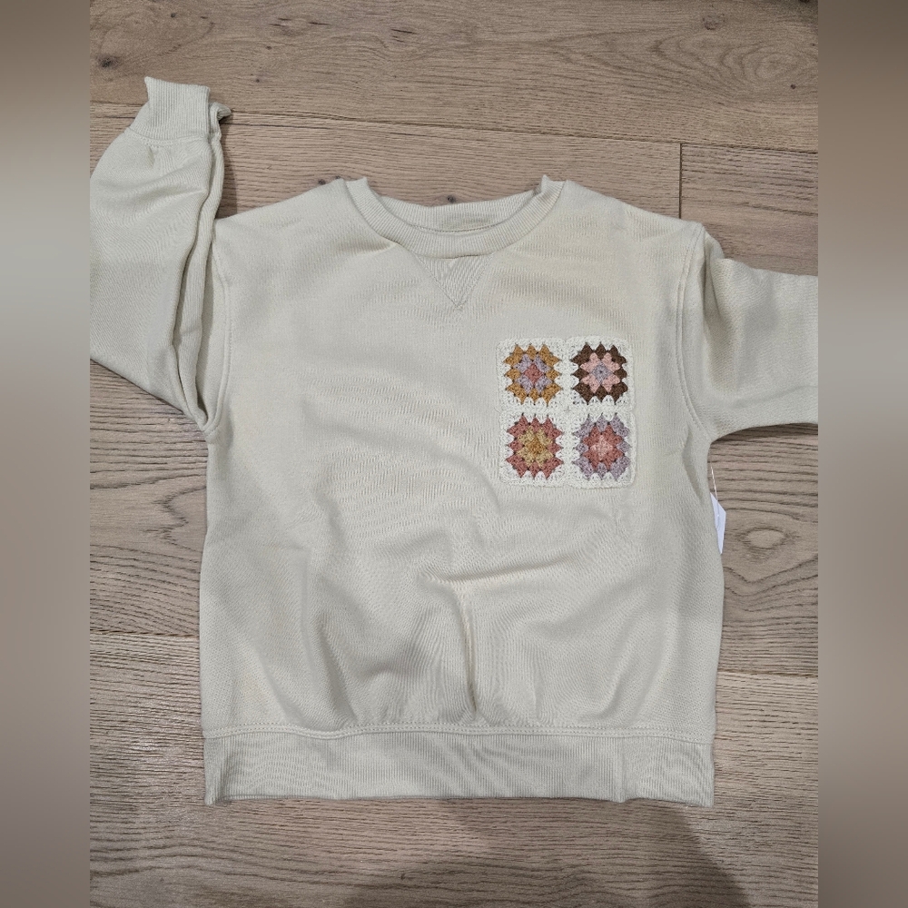 New Pocket Crochet Sweatshirt 3T